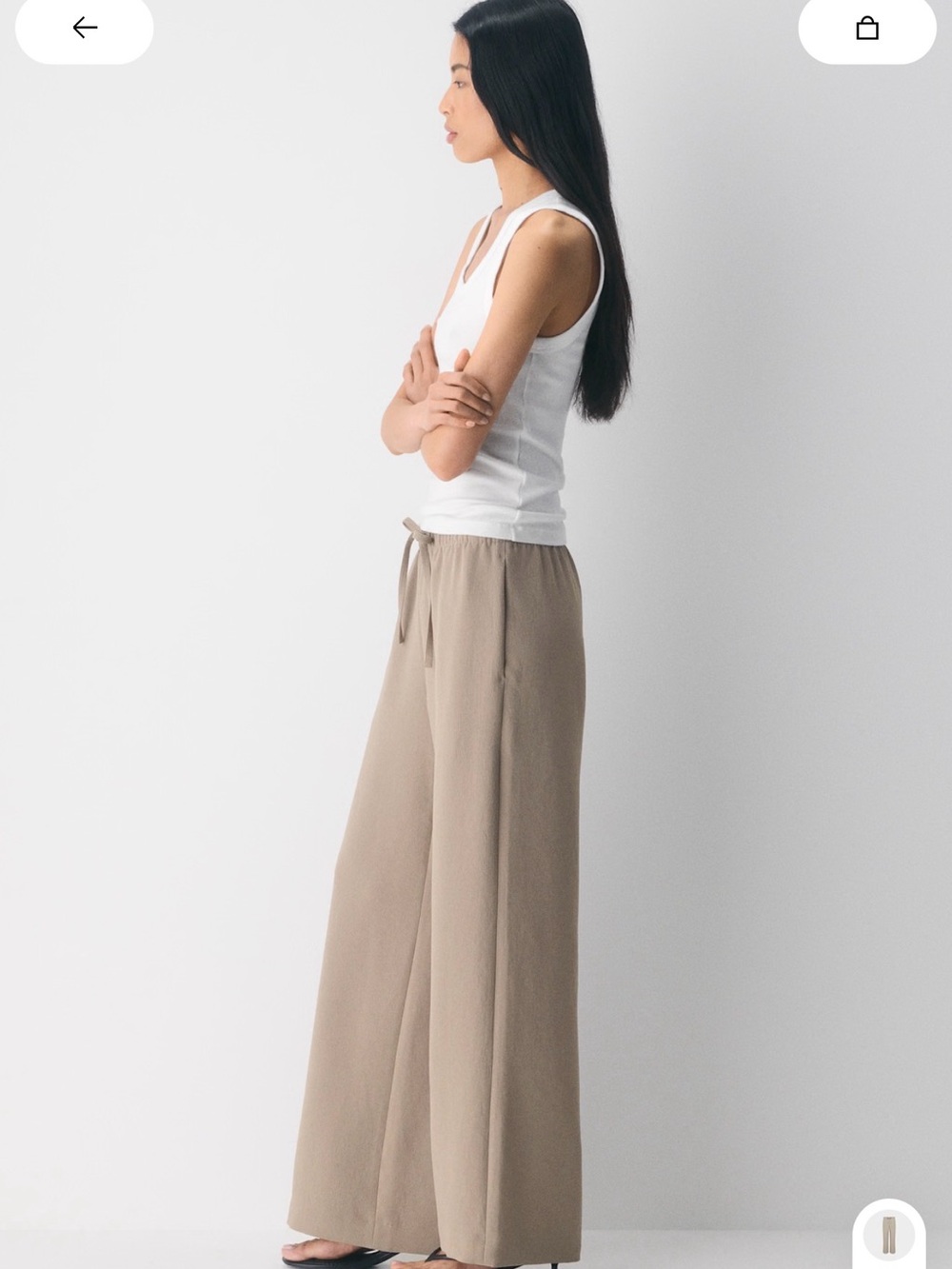 Aritzia Lodge Pant Crepette XXS Nomad Taupe Like New